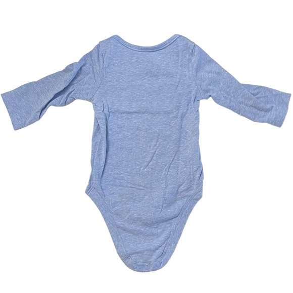 Jumping Beans Milk Belly Baby Blue Long Sleeve Bodysuit Graphic Tee Size 9 Month - Picture 2 of 5